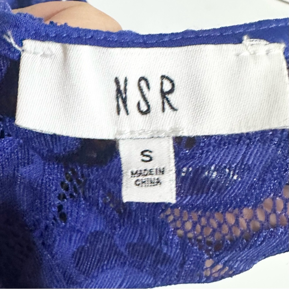 NSR Royal Blue Lace Knee Length Short Sleeve Cocktail Dress Women’s Size Small - Picture 5 of 6